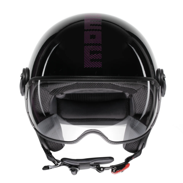 CASCO JET MOMO DESIGN FGTR CLASSIC E2206 - STRIPES NERO LUCIDO/FUCSIA - immagine 2