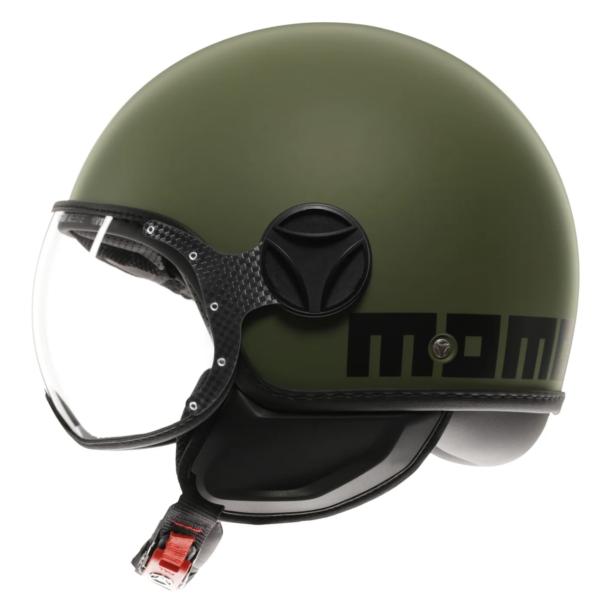 CASCO JET MOMO DESIGN FGTR CLASSIC E2206 - MATT VERDE MILITARE/NERO - immagine 3