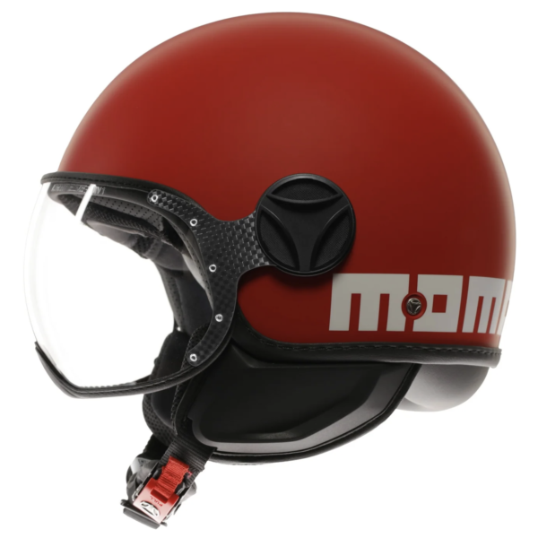 CASCO JET MOMO DESIGN FGTR CLASSIC E2206 - MATT RED / WHITE - immagine 2