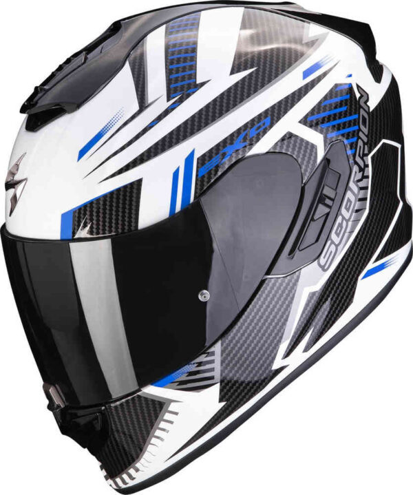 CASCO SCORPION EXO 1400 EVO 2 AIR SHELL BIANCO BLU