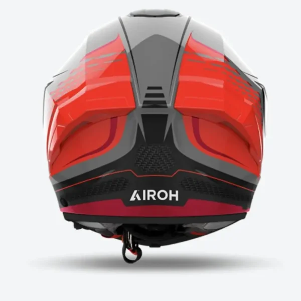 CASCO INTEGRALE IN FIBRA AIROH MATRYX ROCKET ROSSO FLUO LUCIDO - immagine 3