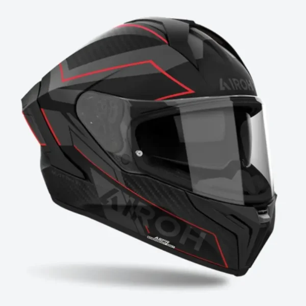 CASCO INTEGRALE IN FIBRA AIROH MATRYX SENTINEL ROSSO OPACO - immagine 2