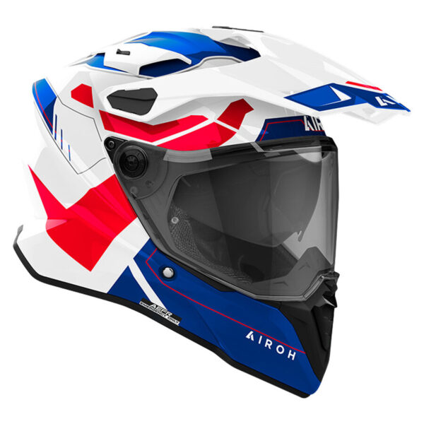 CASCO AIROH COMMANDER 2 REVEAL bianco blu rosso - immagine 3