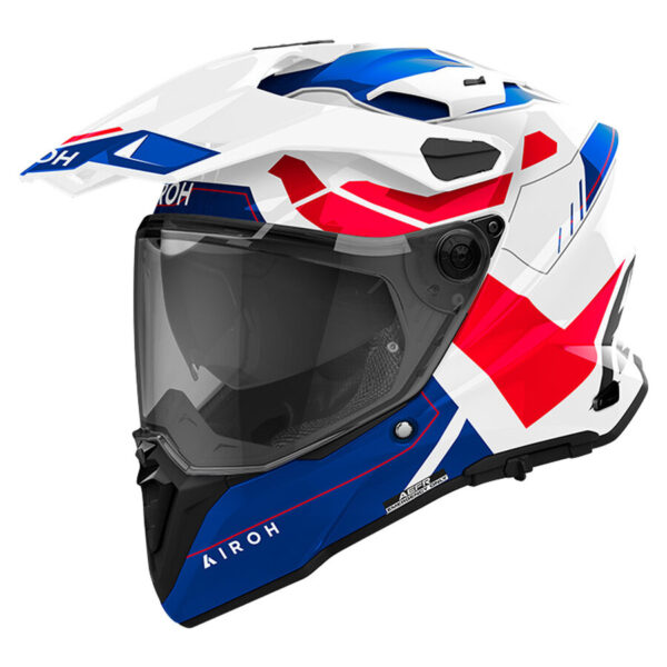 CASCO AIROH COMMANDER 2 REVEAL bianco blu rosso